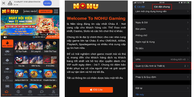 Trọn bộ các bước tải app Nohu90 về điện thoại IOS